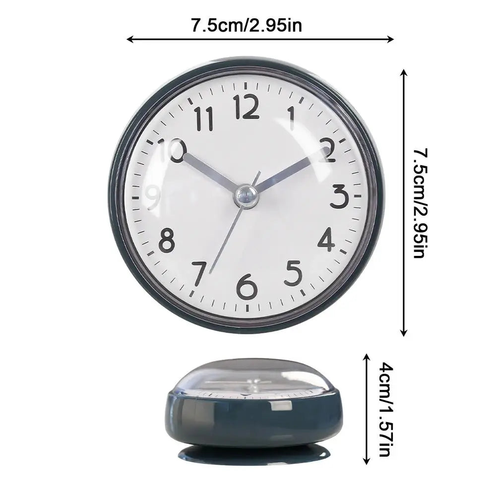 Mini Suction Cup Wall Clock – Silent, Waterproof, Anti-Fog