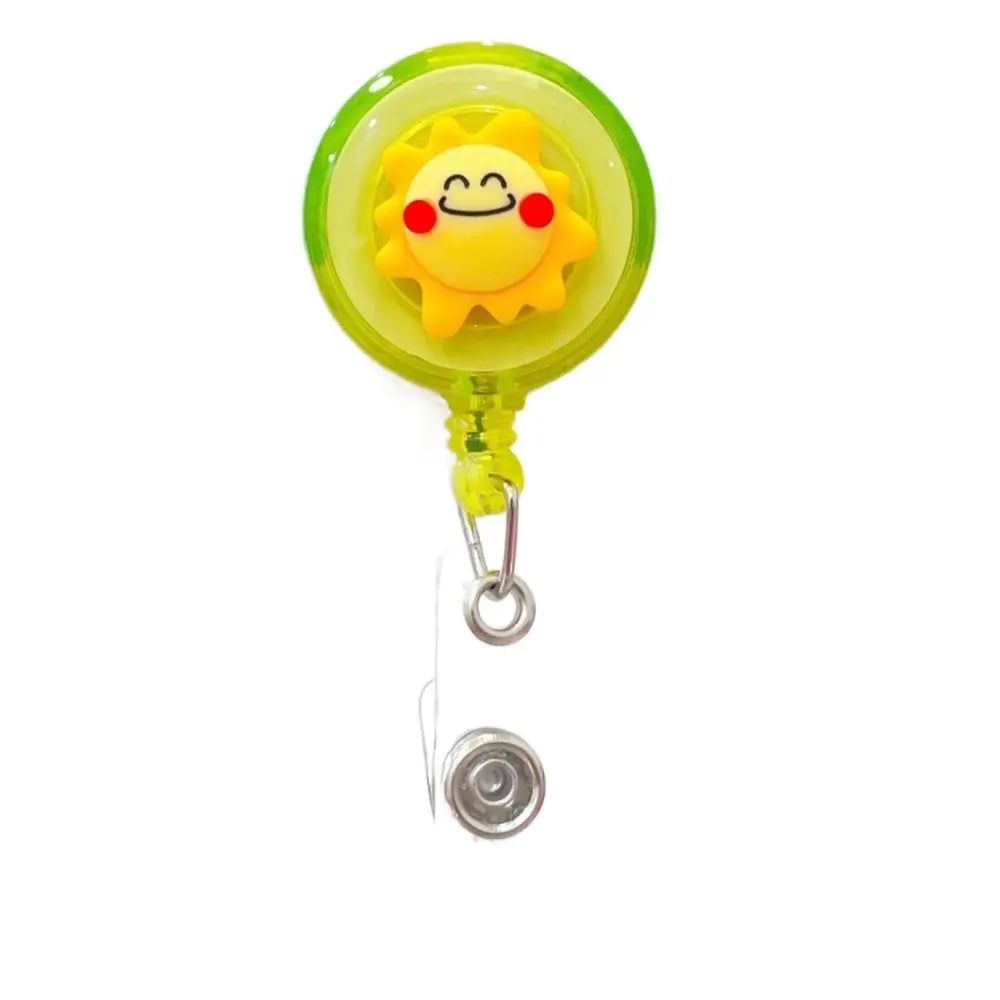Cute ABS Card Holder Name Tag Nurse Doctor Cartoon ID Card Clips Retractable Badge Reel Badge Holder Name Card Holder Peaceful Pleasures Health and Wellness