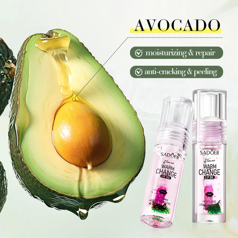 SADOER Color Changing Lip Oil – Hydrating Plumping Lip Balm
