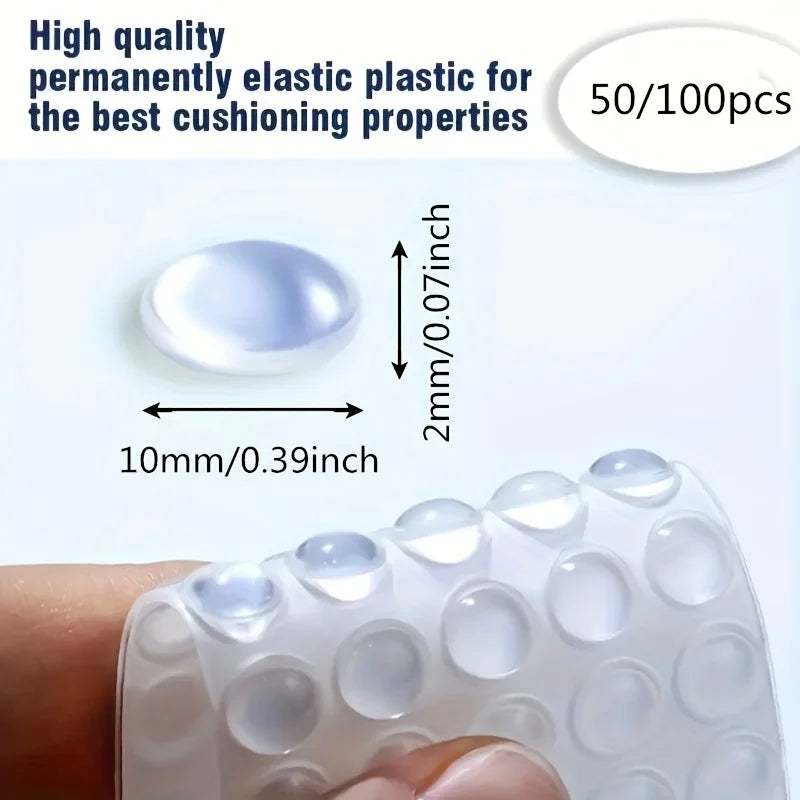 Silicone Anti-Slip Bumper Pads for Cabinets & Drawers | 50/100 Pcs