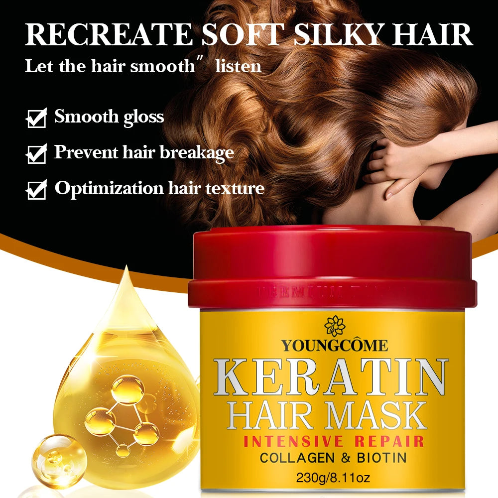 Hair Repairs Hair Mask Biotin Collagen Keratin Treatment Hairs Conditioner Hair Essential Oil Nourishing for Dry Damaged Peaceful Pleasures Health and Wellness
