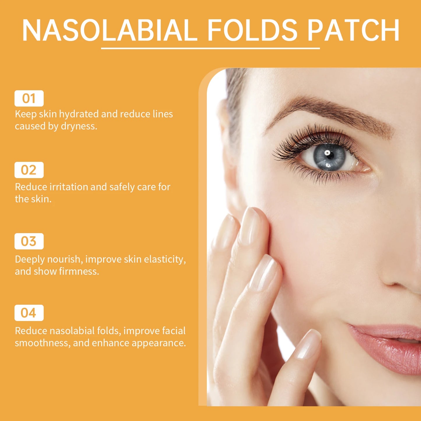 Wrinkle Removal Patch Hyaluronic Nasolabial Folds Face Lifting Sticker Firming Forehead Fine Lines Gel Anti-Aging Collagen Mask Peaceful Pleasures Health and Wellness