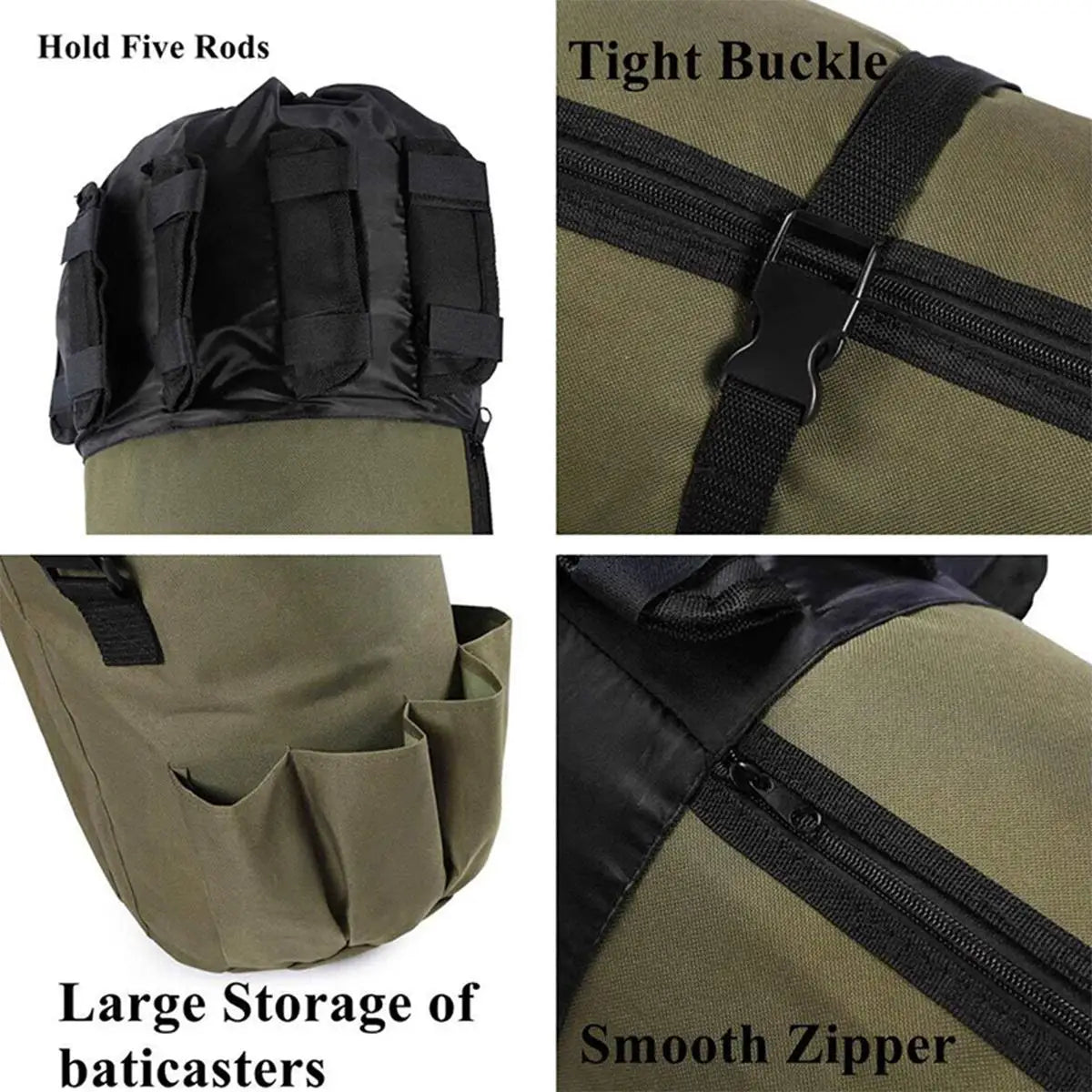 Portable Fishing Rod Storage Bag, Waterproof Canvas Travel Case, Durable Fishing Gear Organizer Box, Ideal for Outdoor Activitie Peaceful Pleasures Health and Wellness