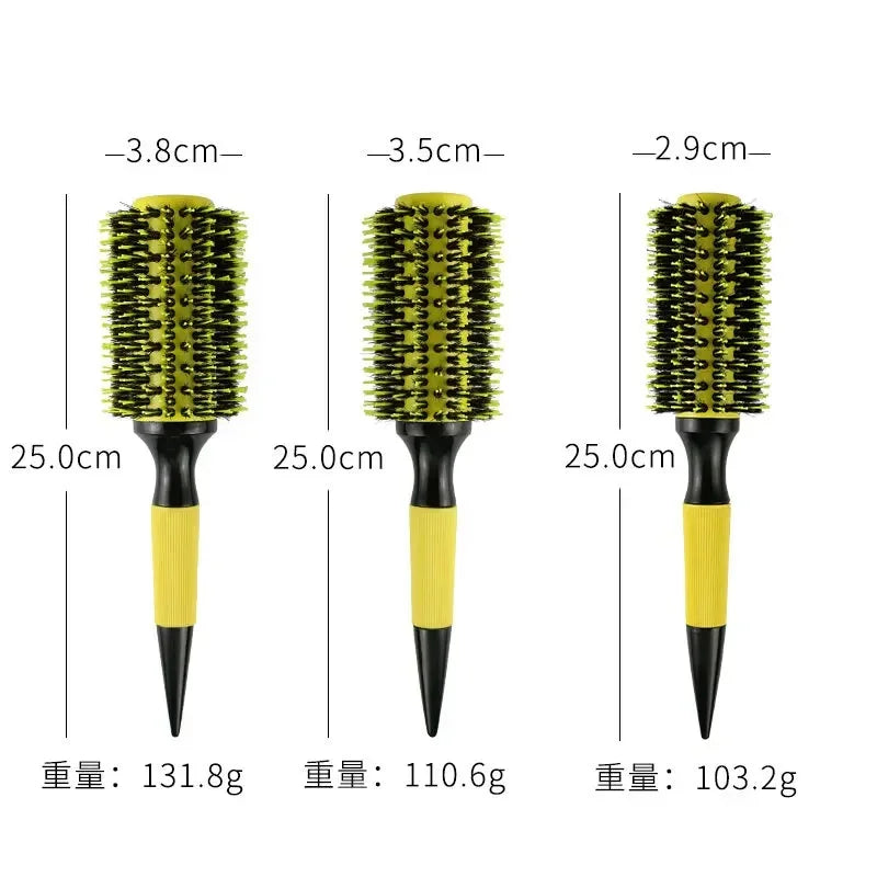 Wooden Round Boar Bristle Hair Brush | Ceramic Ionic Styling