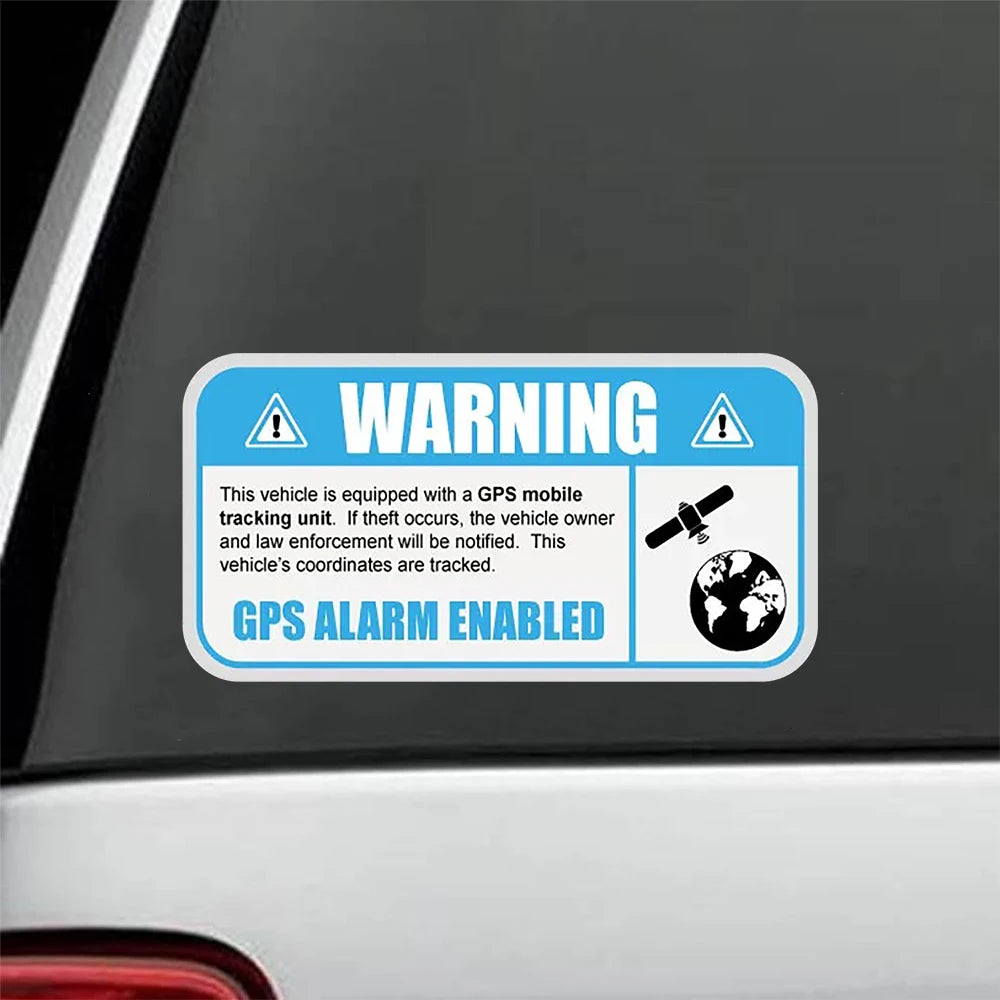 4-Pack GPS Security Warning Vinyl Stickers | Anti-Theft Decals