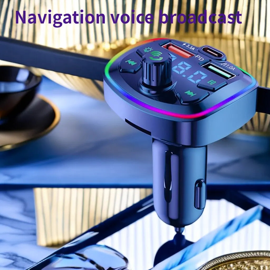 Car Bluetooth 5.0 FM Transmitter | Dual USB Fast Charging & MP3