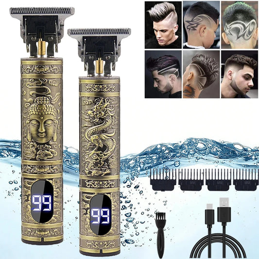 2026 Vintage T9 Electric Hair Cutting Machine Clipper Rechargeable Professional Barber Trimmer Hairdressing Accessory Peaceful Pleasures Health and Wellness