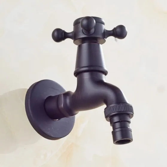 Vintage Solid Brass Single Handle Wall Mount Faucet