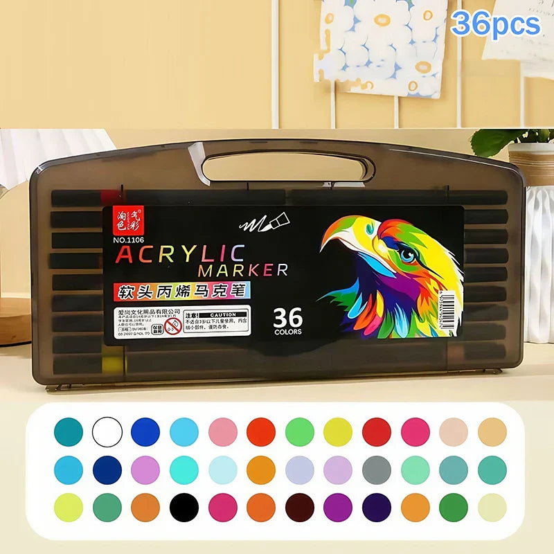Acrylic Marker Pens 12–80 Colors | Waterproof Opaque Art Set