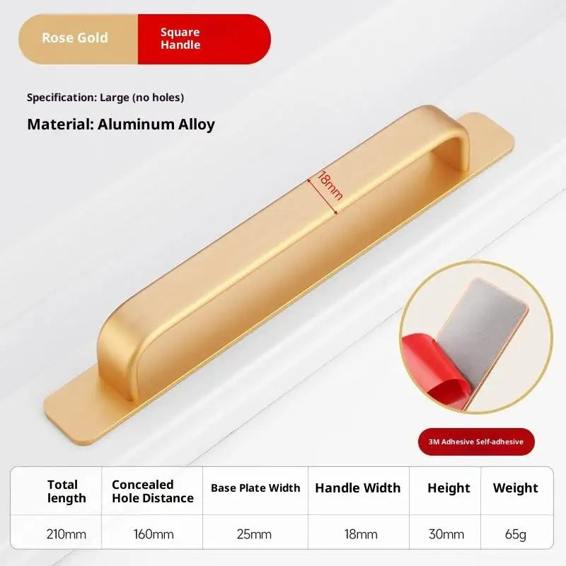 Aluminum Alloy Drill-free Handle Glass Sliding Door Window Drawer Wardrobe Push-pull Bathroom Sticker Door Handles Peaceful Pleasures Health and Wellness A21