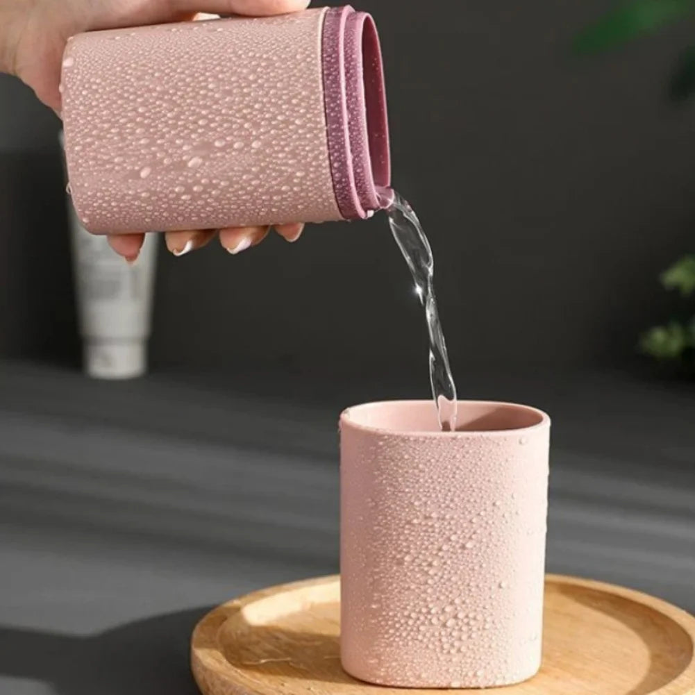 Portable Travel Toothbrush Holder Case & Mouthwash Cup