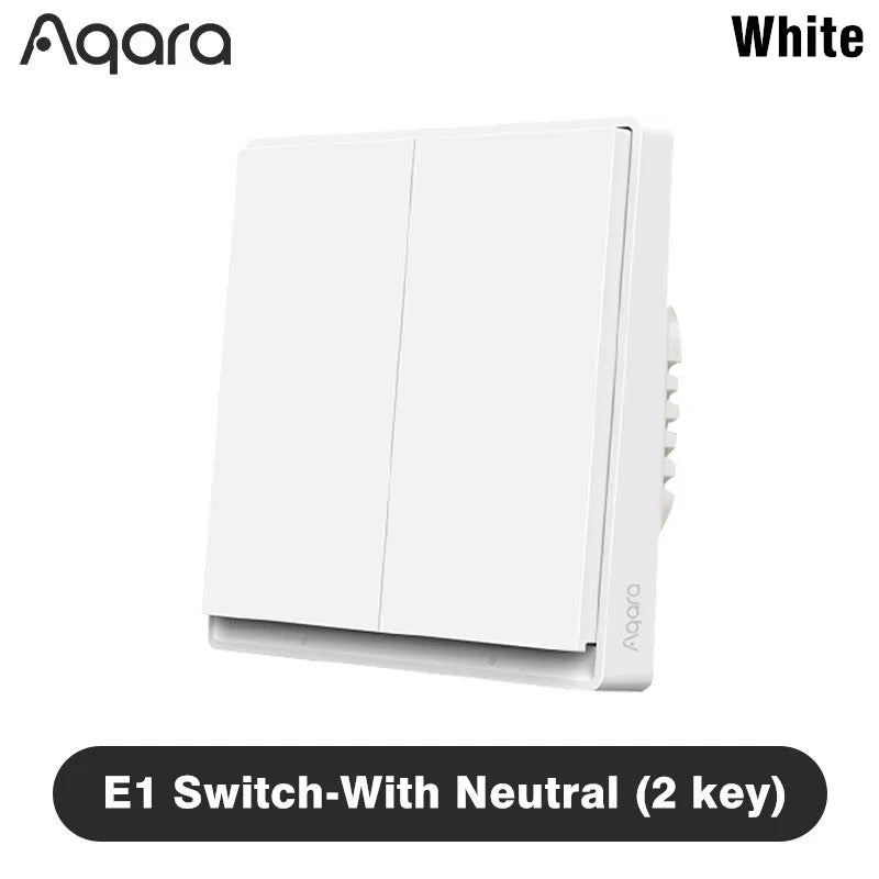 Aqara E1 Smart Wall Switch Zigbee 3.0 Wireless Key Light Switch Fire Wire With/No Neutral For Xiaomi Home Homekt APP Peaceful Pleasures Health and Wellness With Neutral 2key China Mainland