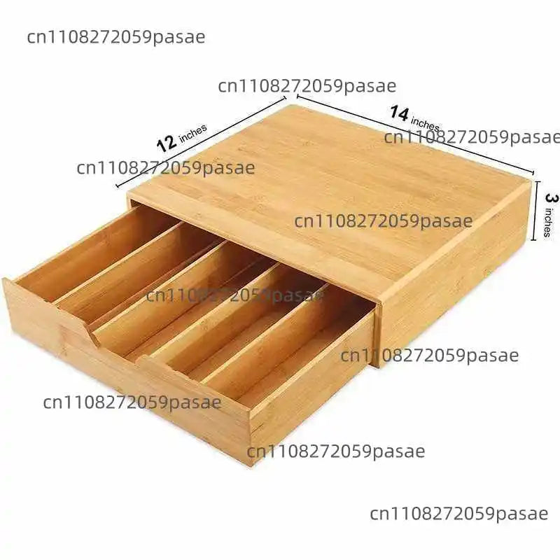 Bamboo Coffee & Tea Capsule Storage Box | Multi-Grid Organizer