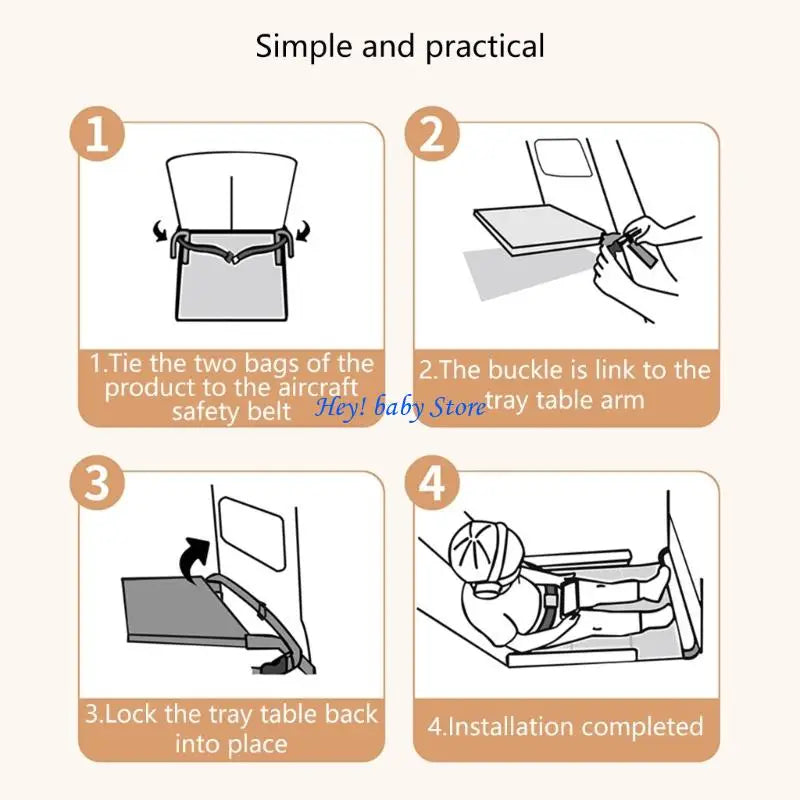 Kids Foldable Airplane Seat Extender & Footrest Pad for Travel