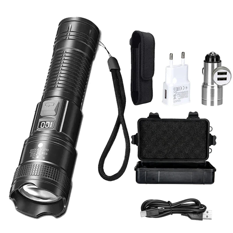 Ultra Bright Zoomable LED Tactical Flashlight | USB Rechargeable