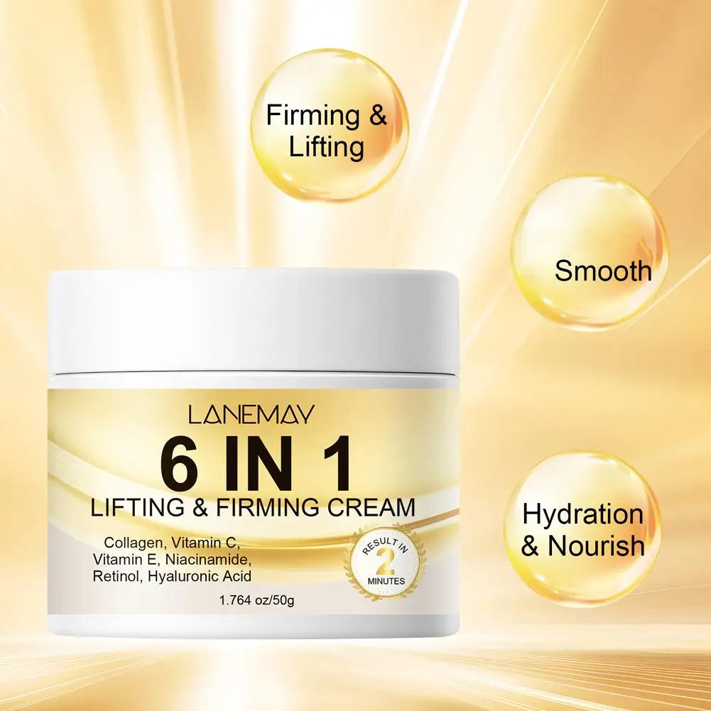 6 In 1 Collagen Face Cream Retinol Vitamin C Lifting Firming Facial Moisturizer Dark Spot Remover Whitening Brightening Skin Car Peaceful Pleasures Health and Wellness