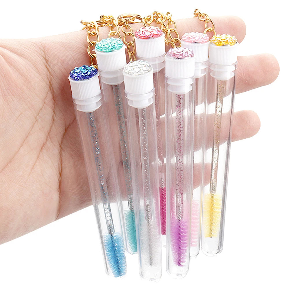10 Pcs Diamond Transparent Eyelash Brush Tubes Mascara Wand Cosmetic Makeup Tools for Eyebrow Applicator Spoolies For MAANGE Peaceful Pleasures Health and Wellness
