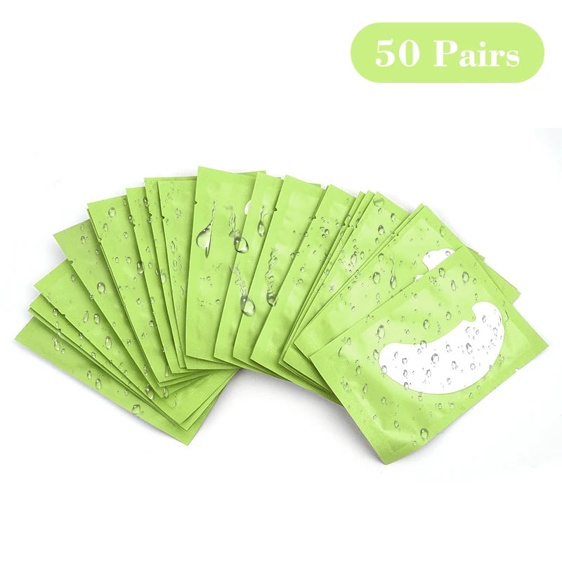 50 Pairs Hydrogel Eye Pads for Eyelash Extensions – U-Shape Gel Eyelash Extension Pads Peaceful Pleasures Health and Wellness 50PCS Green