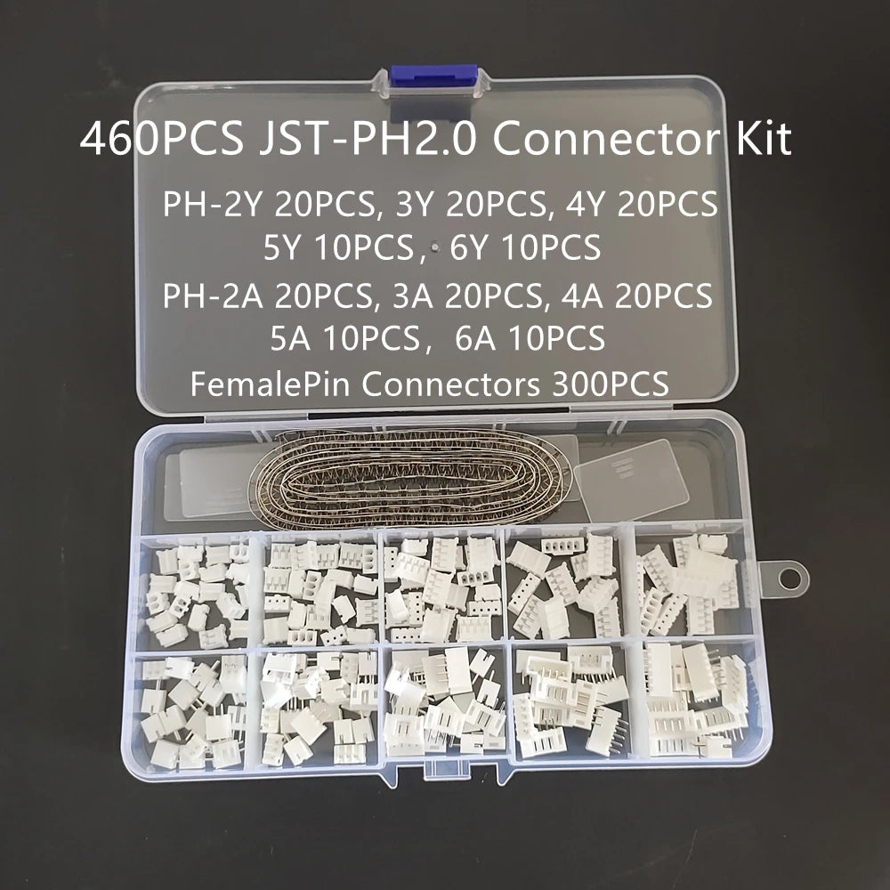 JST PH2.0 XH2.54 Male Female Straight needle Connector Kit 2/3/4/5/6 Pin Plug with Terminal Socket Header Wire Connectors Kit Peaceful Pleasures Health and Wellness PH2.0