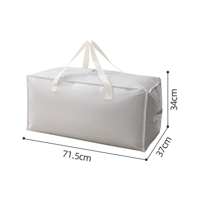 New Large Capacity Moving Home Storage Luggage Bag Foldable Handheld Car Clothing Quilt Storage Bag Toy Packing Bag Peaceful Pleasures Health and Wellness Gray