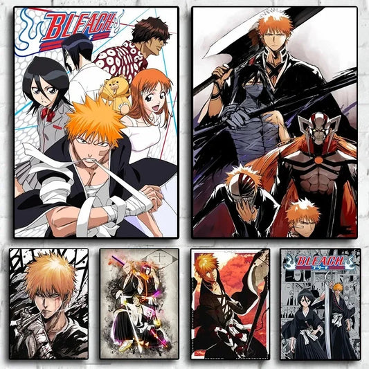 Japan Cartoon Anime Figure Bleach Comic Canvas Painting Posters and Prints Wall Art Pictures for Living Room Decoration Peaceful Pleasures Health and Wellness
