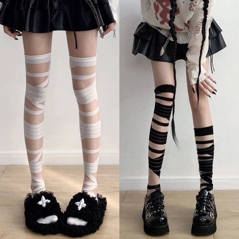 Women's Striped Knee High Stockings | JK Lolita Y2K Cotton