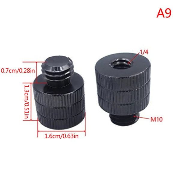 1/4" & 3/8" to M4–M10 Thread Screw Mount Adapter for Tripod