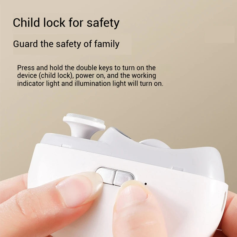 Electric Nail Clipper Grinding and Polishing with Light Automatic Nail Trimmer Rechargeable Nail Cutter Manicure for Baby Adult Peaceful Pleasures Health and Wellness