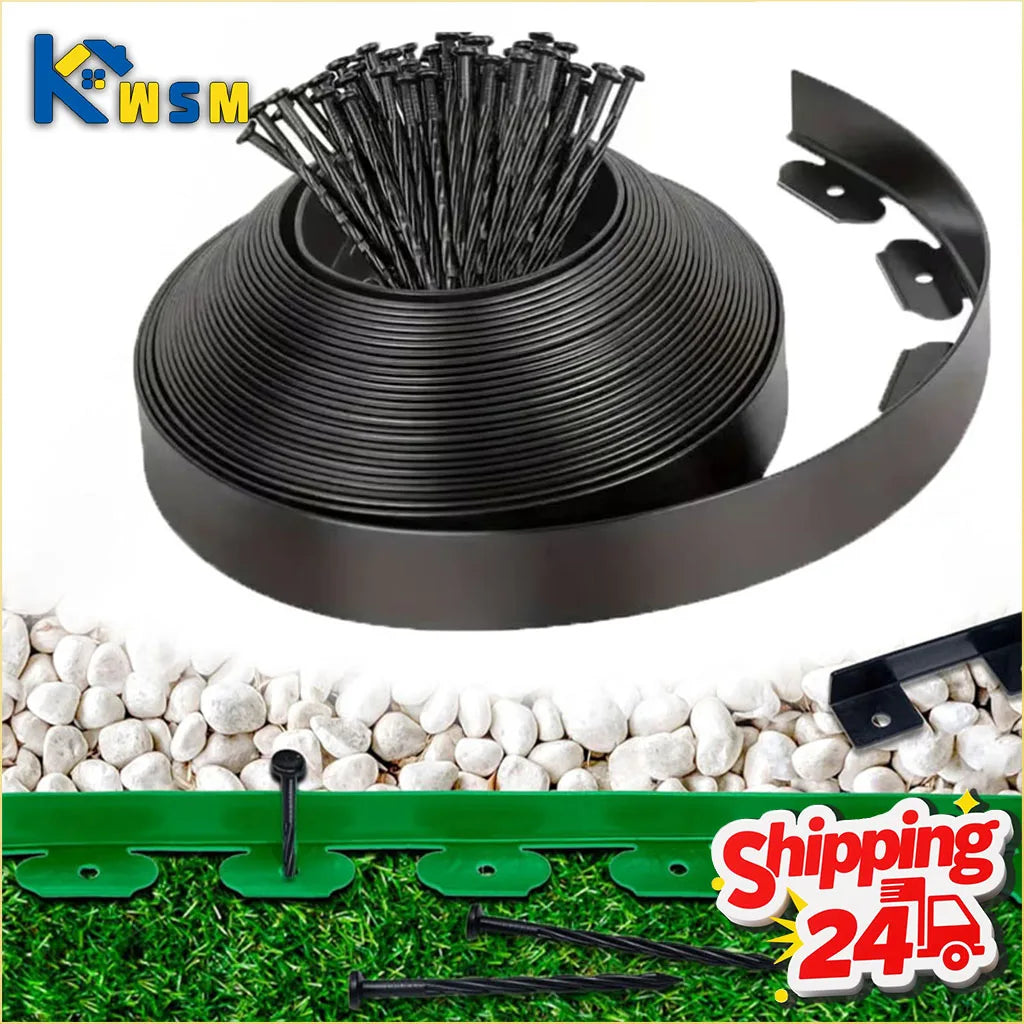10M L-Shaped PE Lawn Edging | Heavy Duty Garden Border