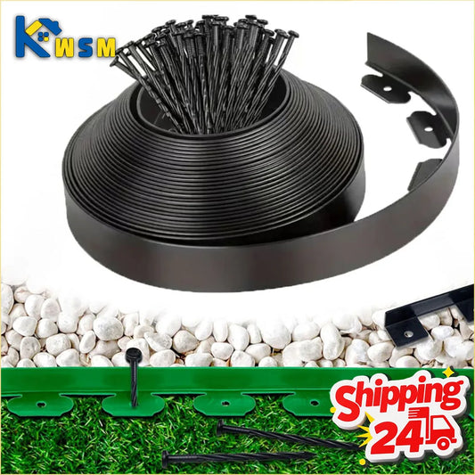 10M L-Shaped PE Lawn Edging | Heavy Duty Garden Border Lawn & Garden Edging Oasis Select