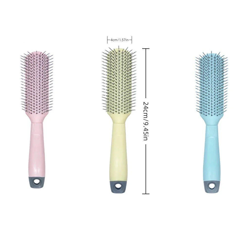 Anti-Static Detangling Hair Brush with Tail Fork & Scalp Massager