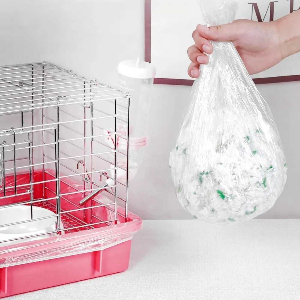 10-Pack Disposable Pet Cage Tray Covers | Elastic Transparent Fit