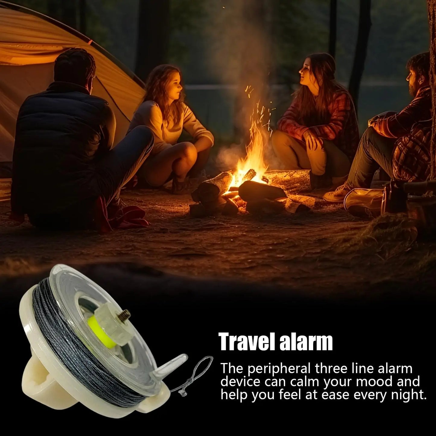 Camping Perimeter Trip Wire | 82ft Outdoor Early Warning Line Perimeter Trip Wire Peaceful Pleasures Health and Wellness