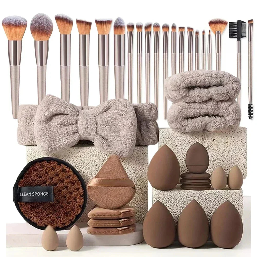 Professional Makeup Brush Set 13/33pc – Soft Bristles, All Skills