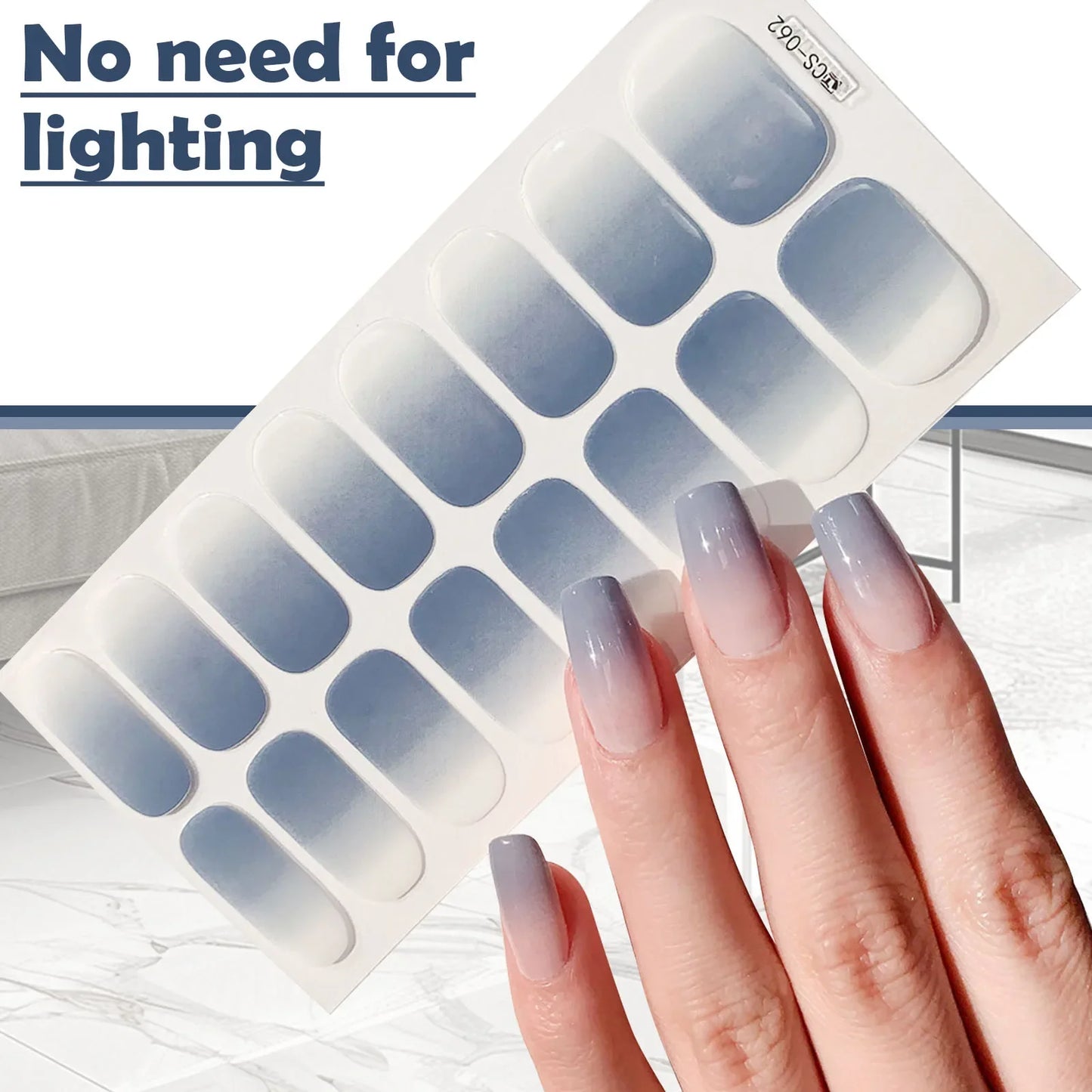 Naked Gradient Nail Wraps – Ombré French Decals, No Lamp
