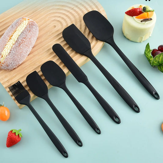 6-Piece Silicone Spatula Set – Cake Frosting & Baking Kit Silicone Baking Spatula Set Peaceful Pleasures Health and Wellness