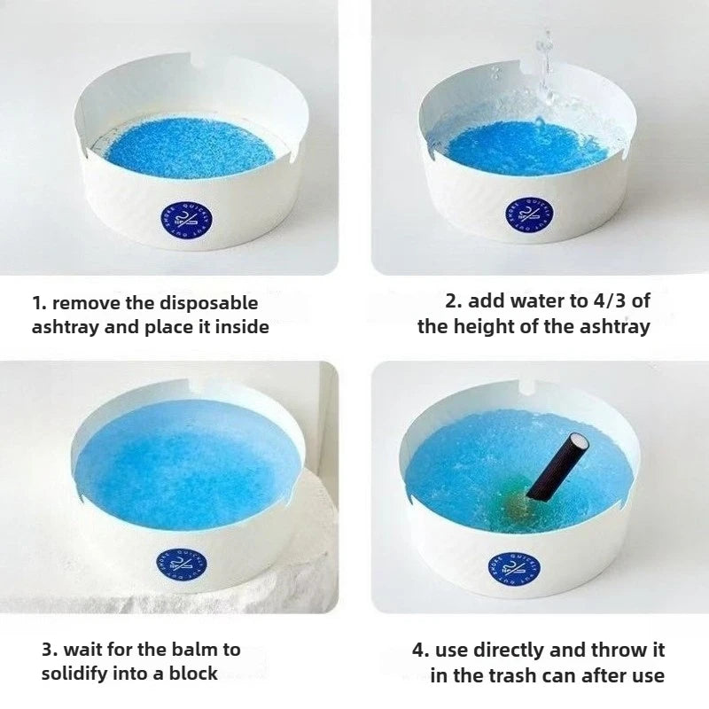 25pcs Disposable Ashtray Foaming Thickened Anti Fly Anti Smoke Eco Friendly for Home Office Gaming Cafe with Water Added Peaceful Pleasures Health and Wellness