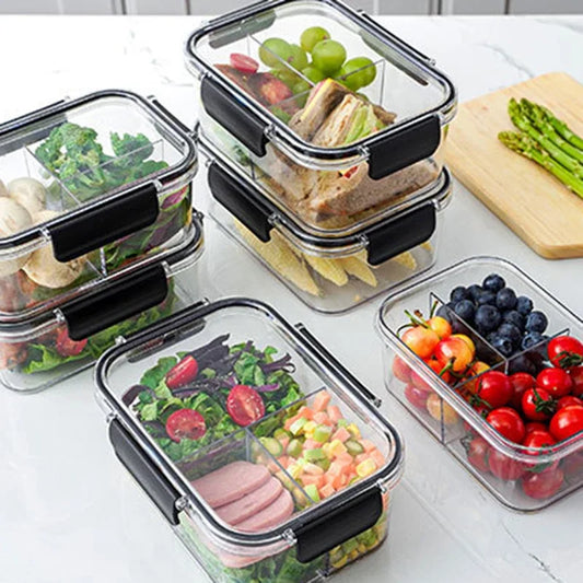 Portable Lunch Box for Kids School Microwave Transparent Bento Box with Compartments Salad Fruit Food Sealed Jar Container Box Peaceful Pleasures Health and Wellness