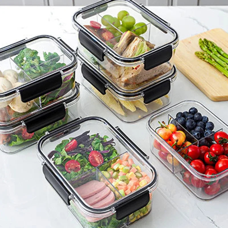 Portable Lunch Box for Kids School Microwave Transparent Bento Box with Compartments Salad Fruit Food Sealed Jar Container Box Peaceful Pleasures Health and Wellness