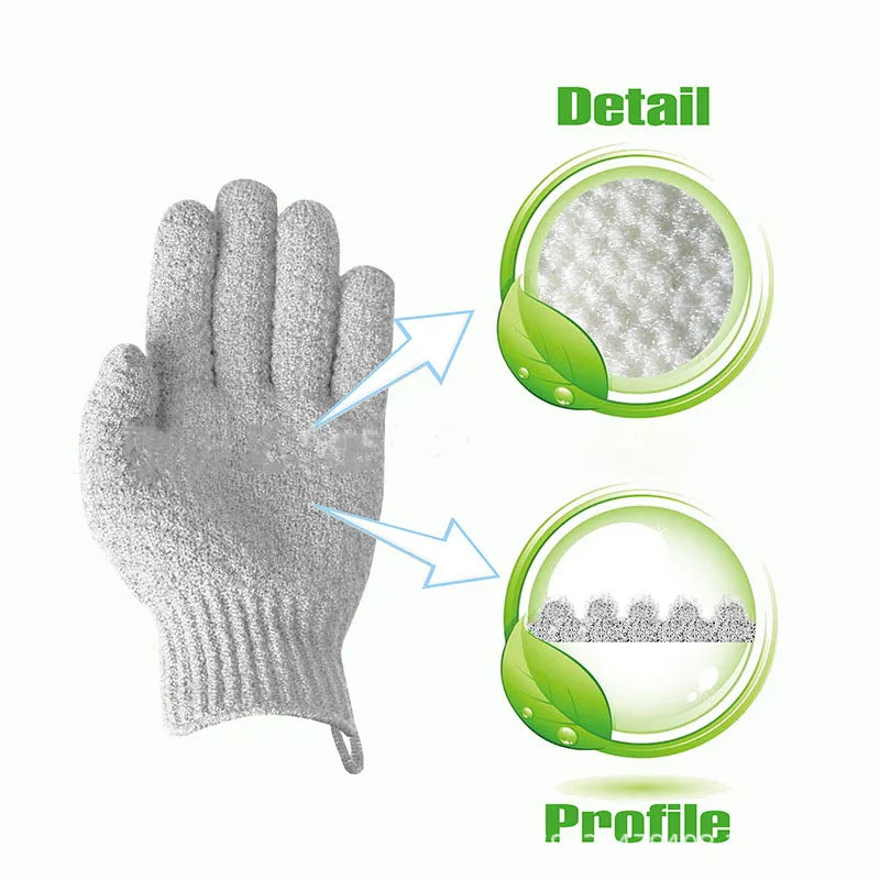 Shower men's and women's exfoliating gloves, dual texture body scrub gloves, dead skin remover suitable for home SPA massage (1 Peaceful Pleasures Health and Wellness white