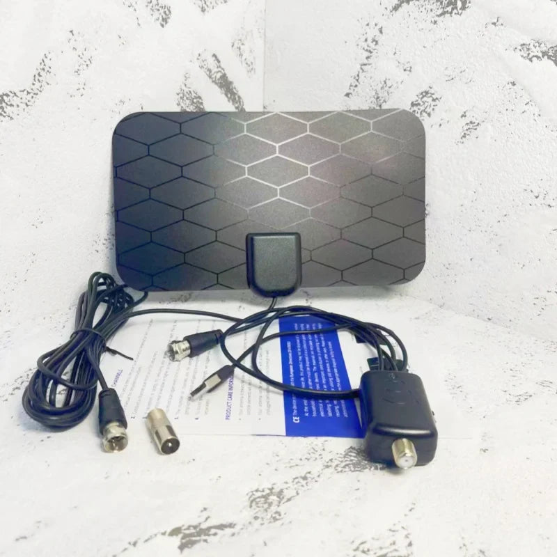 4K HD Indoor TV Antenna – High Gain Flat Design with EU Plug