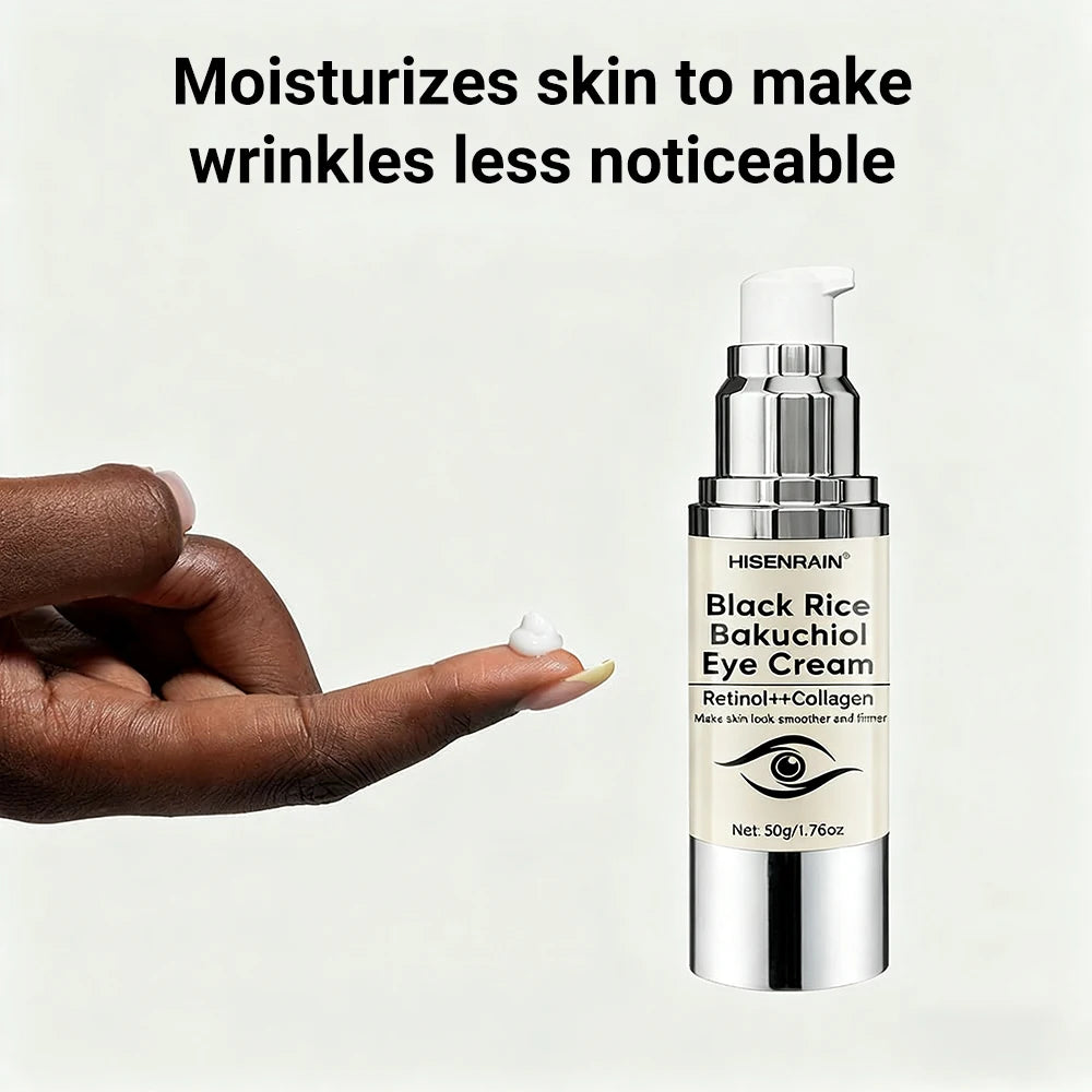 HISENRAIN Black Rice Anti-Aging Eye Cream Moisturizing Hydrating Anti-Aging Reduces Dark Circles Fine Lines Puffy Eyes. Peaceful Pleasures Health and Wellness