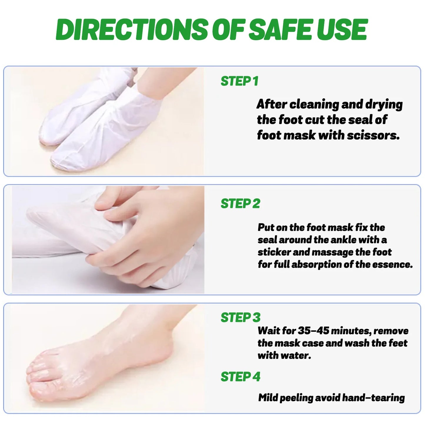 Aloe Vera Foot Mask – Moisturizing & Exfoliating (5 Pack) Peaceful Pleasures Health and Wellness