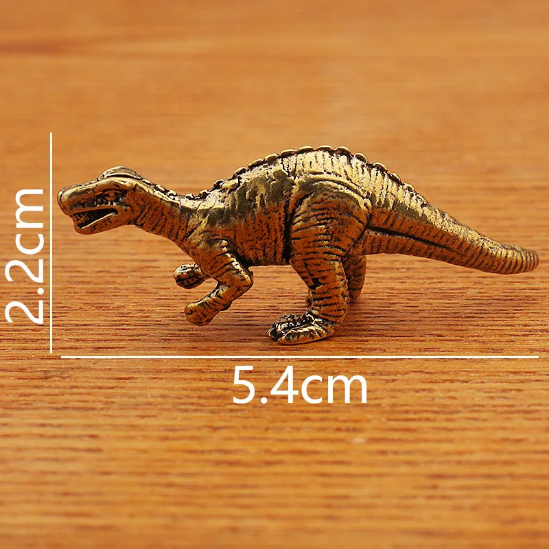 1PCS Solid Brass Jurassic Dinosaur Small Statue Miniatures Copper Dinosaur Ornaments Office Desktop Ornaments Tea Pet Crafts Peaceful Pleasures Health and Wellness type4