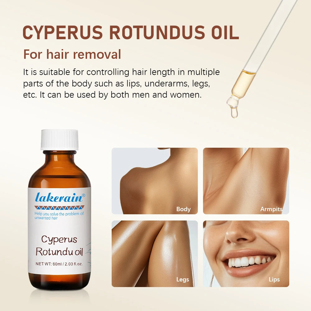 Semi-permanent Cyperus Rotundus Oil Hair Remover Armpit Legs Arms Hair Growth Inhibitor Beauty Skin Care Body Essential Oil Peaceful Pleasures Health and Wellness