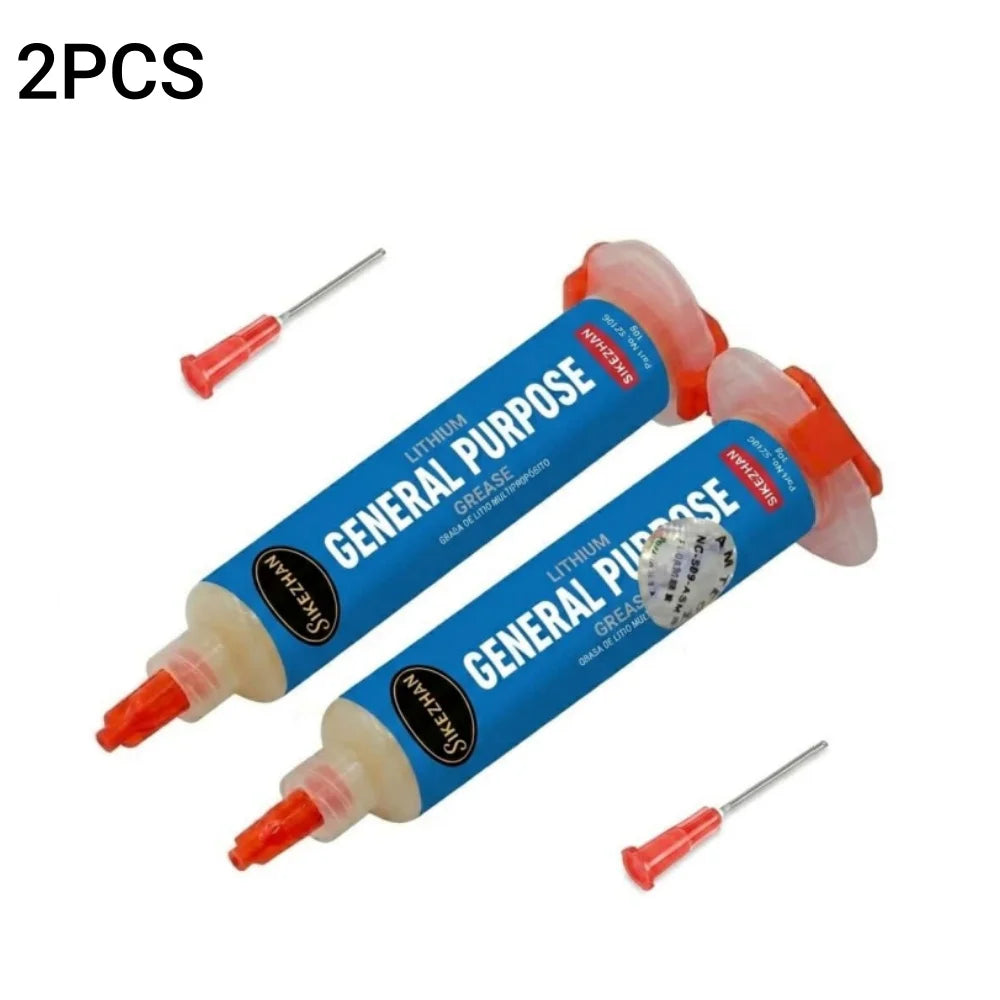 SIKEZHAN General purpose greases 10g Lithium Grease Syringe with Precision Blunt Needle for Mechanical & Electronic Maintenance Peaceful Pleasures Health and Wellness 2PCS
