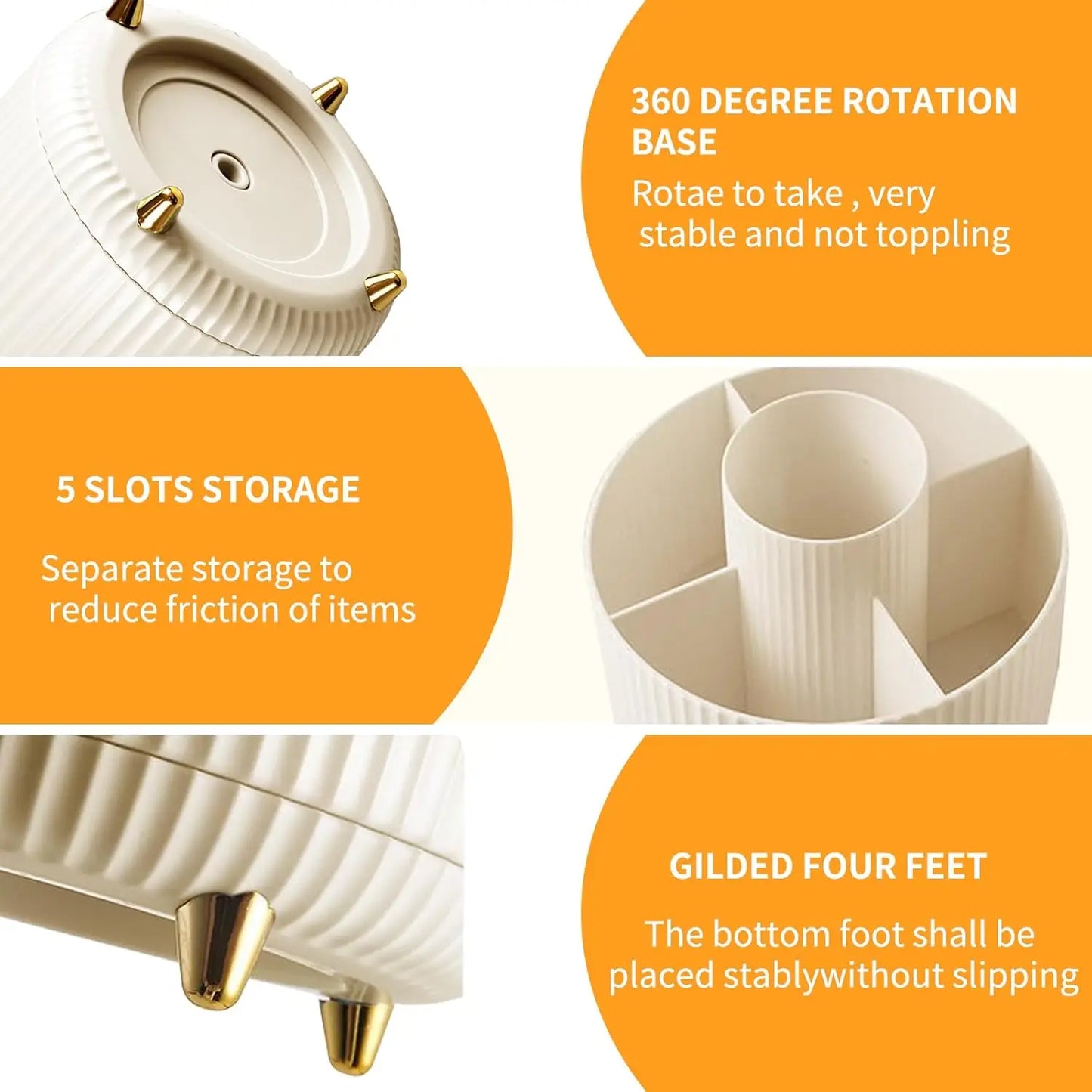 360° Rotating Makeup Organizer | Spinning Countertop Storage