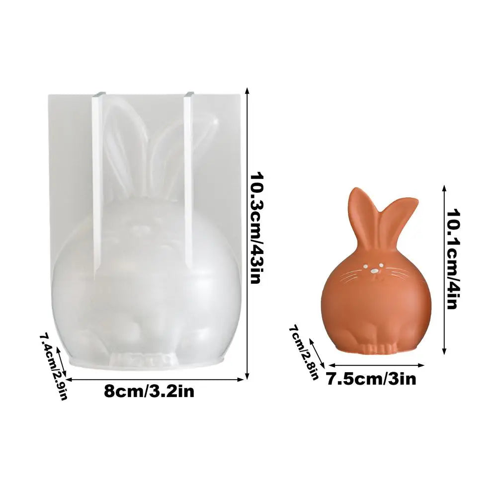 3D Easter Bunny Silicone Mold | Resin, Candle & Soap Crafts Silicone Craft Mold Peaceful Pleasures Health and Wellness 02 China Mainland