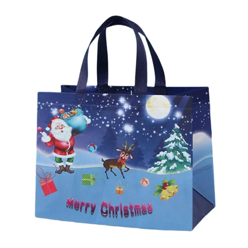 Christmas Gift Bags | Santa Elk Snowman Non-Woven Tote