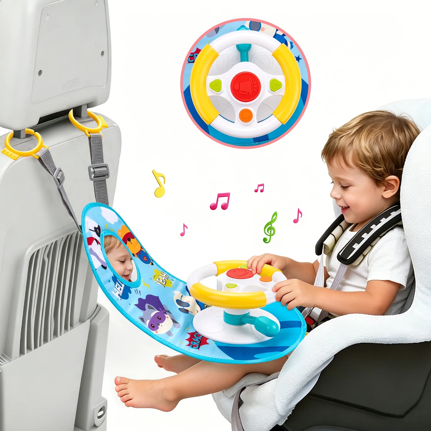 Baby Car Eletric Steering Wheel Toy Music Simulate Driving Seat